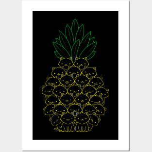 Pineaple Cat Posters and Art